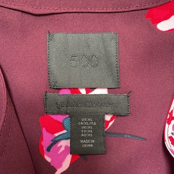 Maison Cinqcent 500 Floral Open Front Belted Jacket Cardigan Kimono Cover Up XL - Picture 5 of 8